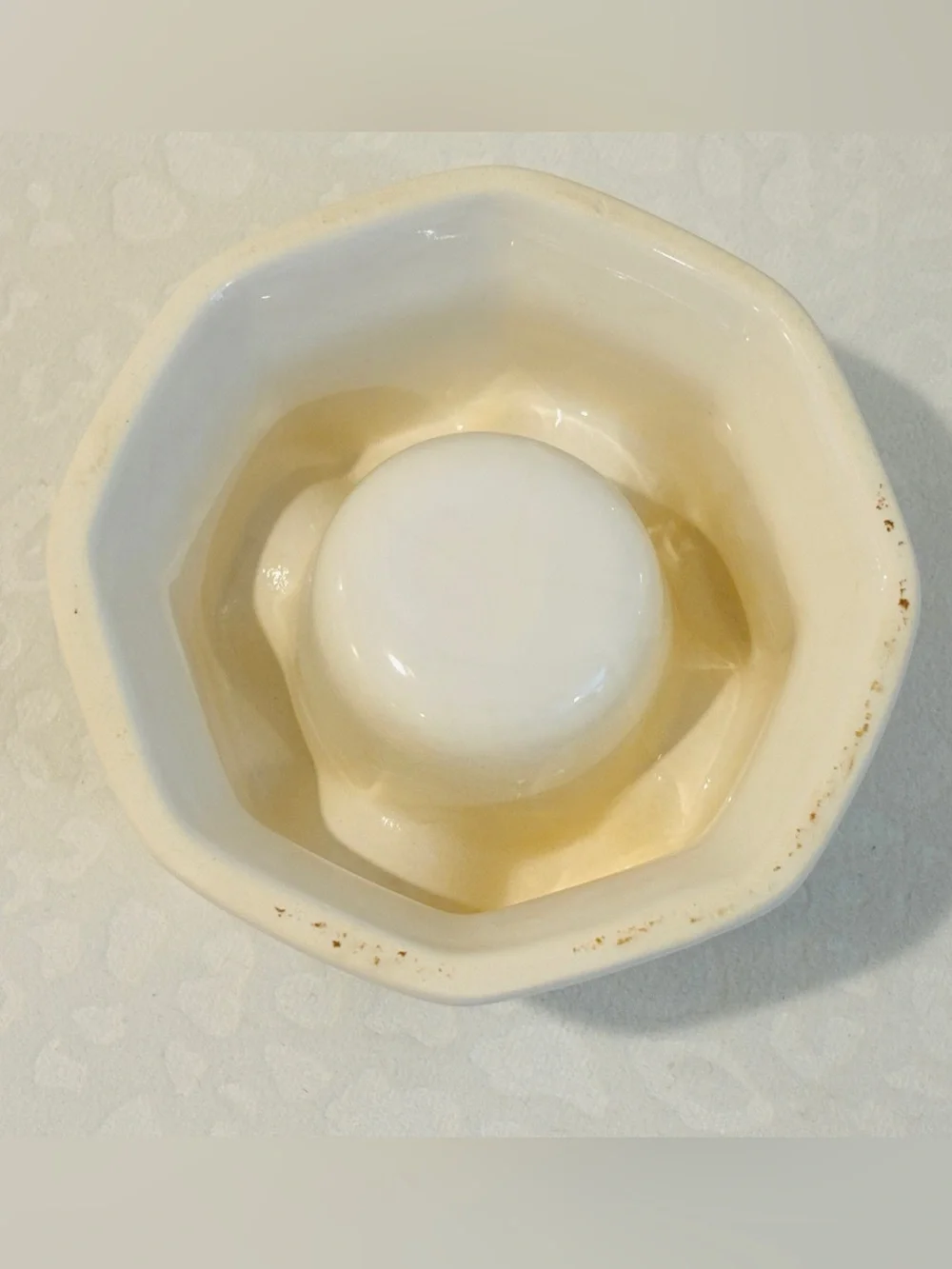 Vintage Pfaltzgraff USA Individual Fondue Pot Butter Warmer White Ceramic